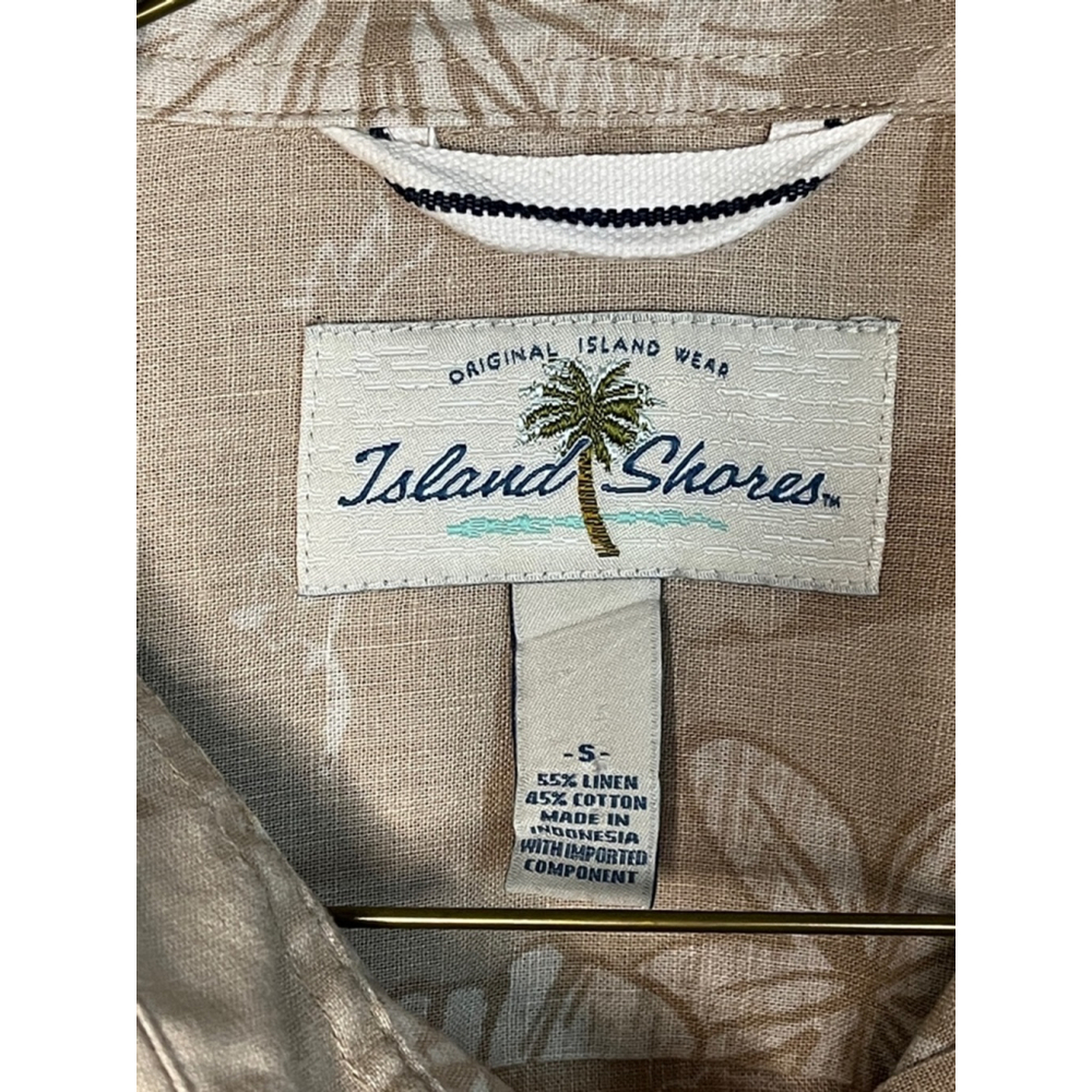 Tommy Bahama Men's Beige Floral Casual Button-Down Shirt - Picture 2 of 4